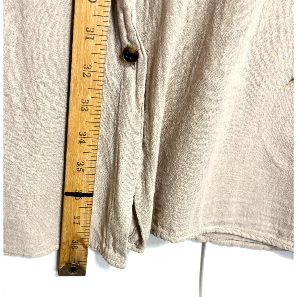 Seaspice Swim Cover Dress Sz XL Beige Button Front Peruvian Cotton Resort Wear‎ - Picture 4 of 8